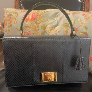 Prada Ayers and crocodile frame handbag